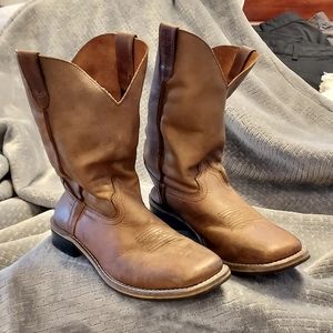 Smoky Mountain  Cowboy Boots Brown Leather Youth 5 Women 7 EUC